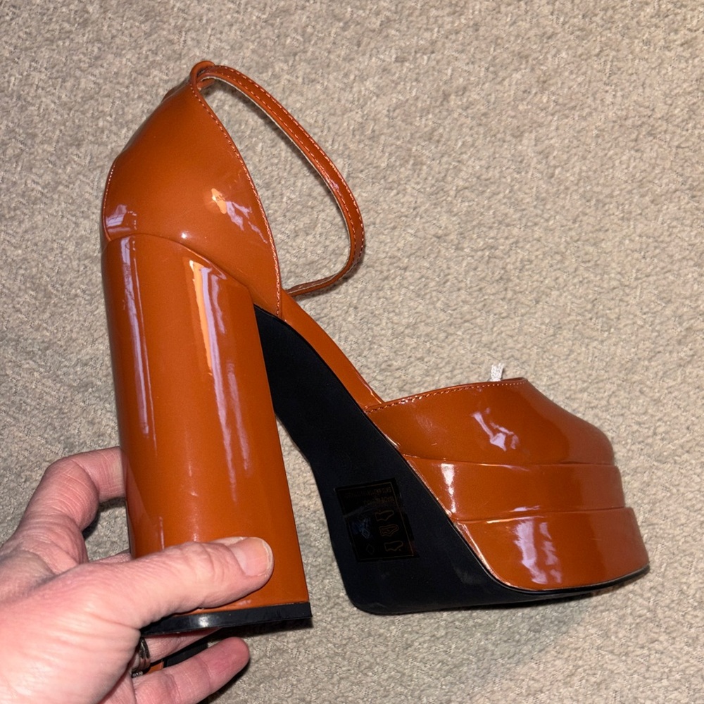 SheIN Bold Orange Platform Shoes - Picture 4 of 10